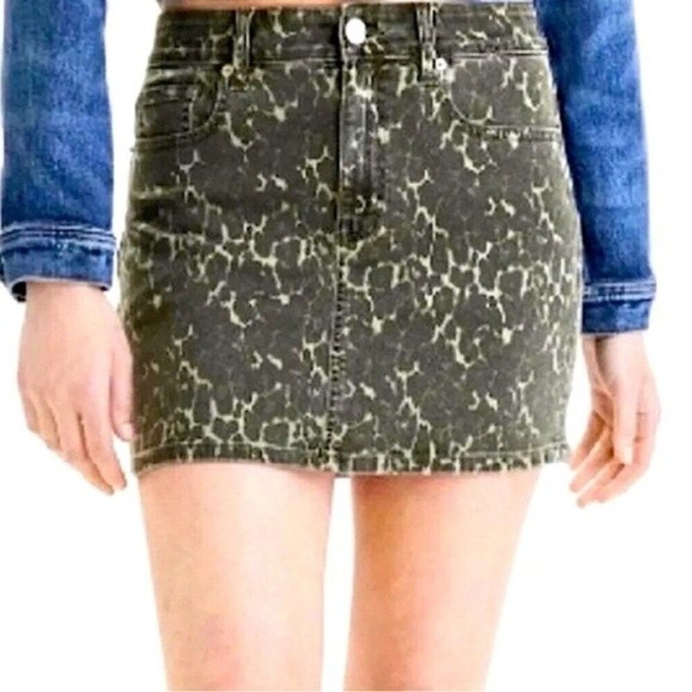 American Eagle Hi Rise Mini‎ Skirt Animal Print Green Size 0
